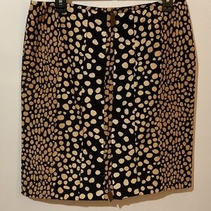 Per Se Silk Blend animal print zip front skirt size 10